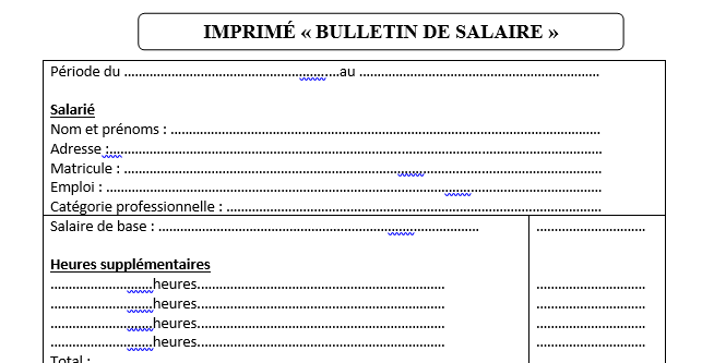 Bulletin de salaire